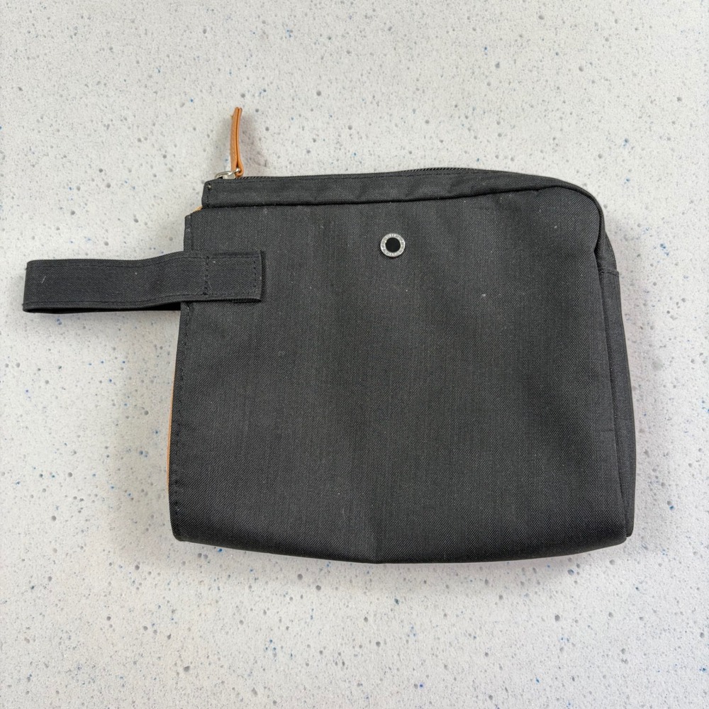 Bvlgari Mens Dopp Kit Toiletry Bag Black Canvas Luxury Travel Pouch Designer‎